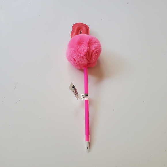 Pink Flamingo Pom Pom Ballpoint Pen Brand New - Picture 3 of 3
